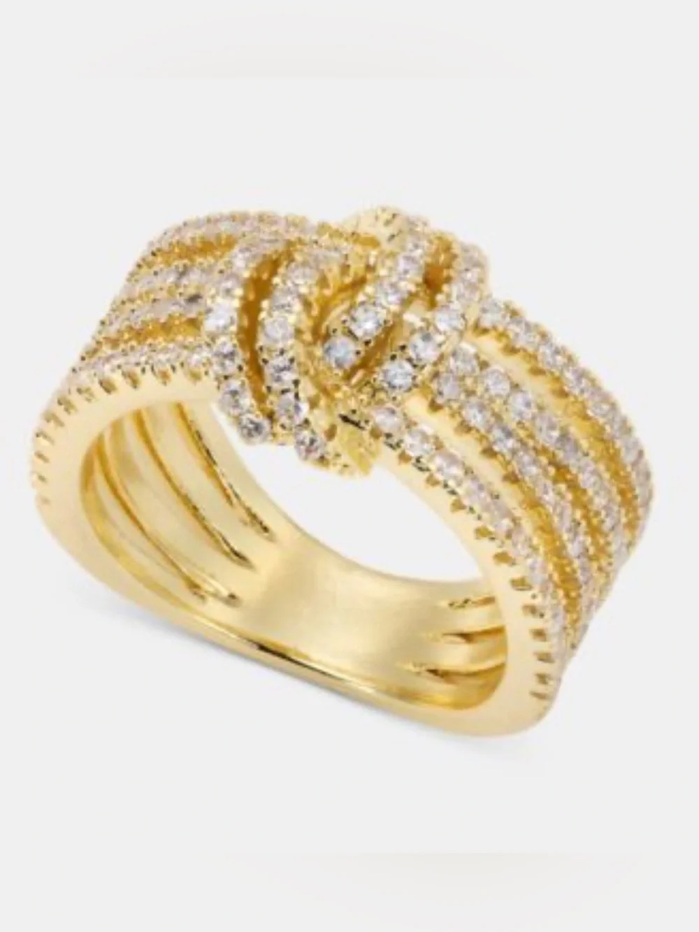 I.N.C. International Concepts Pavé Knotted Multi-Row Band Ring